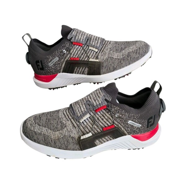 Foot Joy HyperFlex Boa Golf Shoes Mens Size 10.5 Grey Red Soft Spike 51083 main image 7